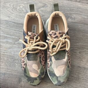 Steve Madden Leopard and Camo Sneakers